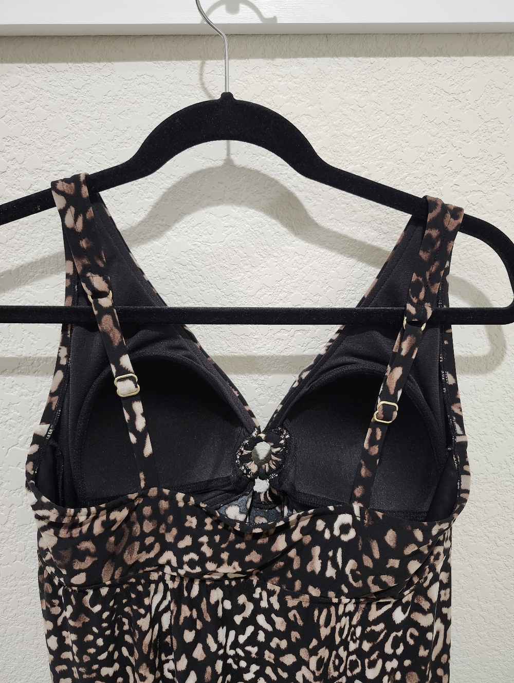 Trimshapper Size 14 Animal Print Lined Tankini Swim Top - Picture 3 of 5